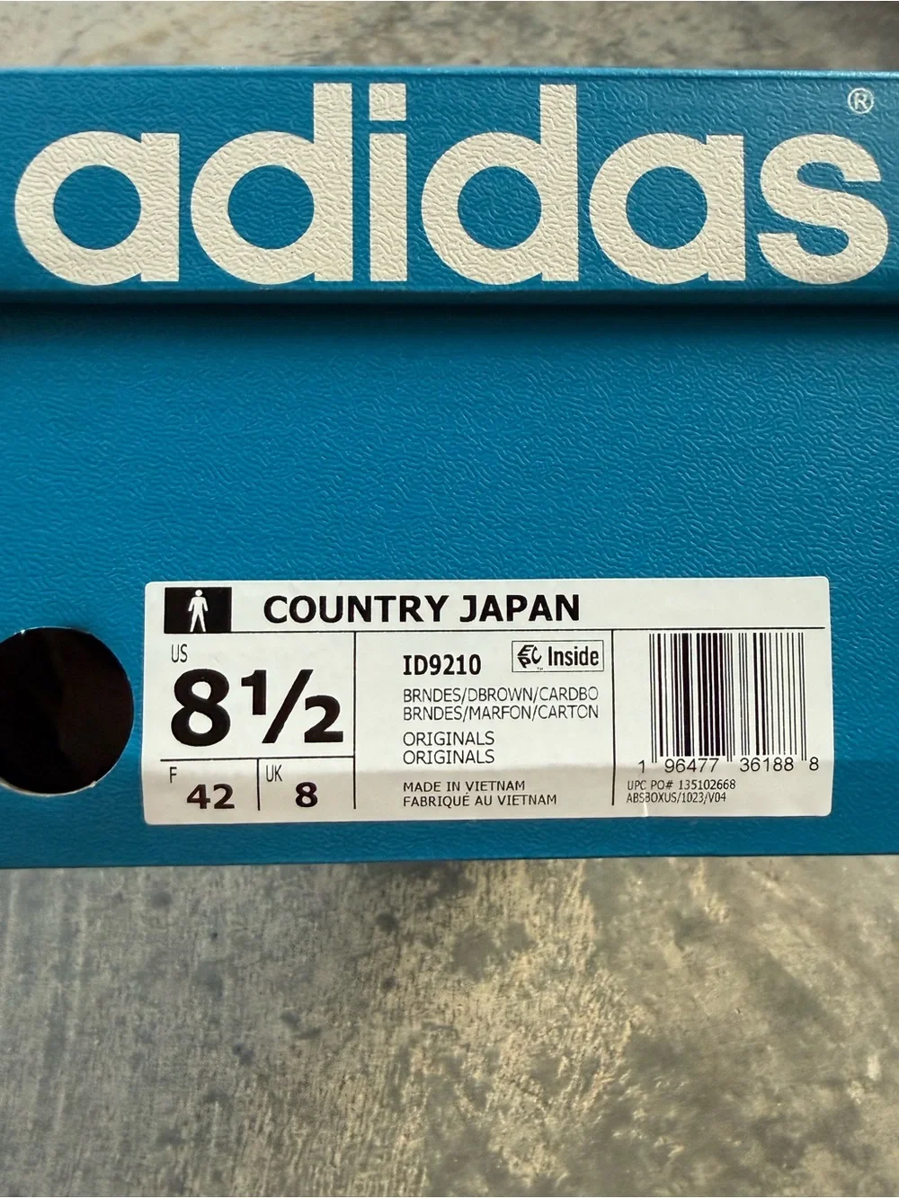 Adidas Country Japan Brown Suede Sneakers Men’s 8.5 New •
